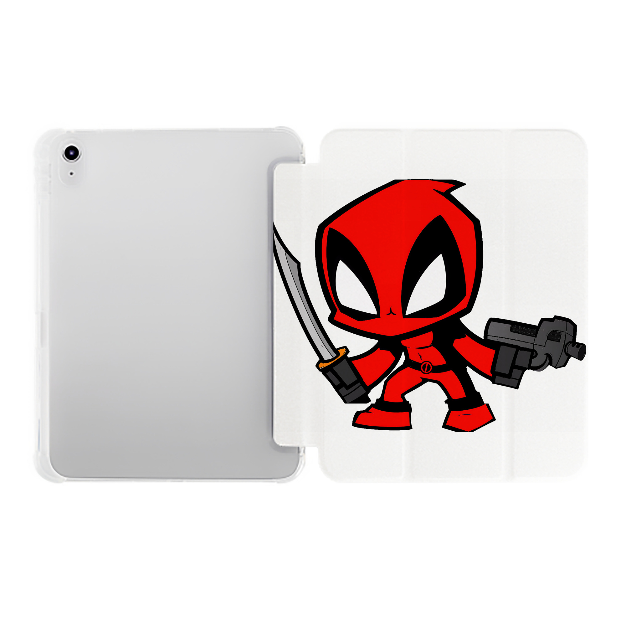 （画像用） Deadpool デッドプール IPad ケース ペン収納付き 三つ折りスタンド PUレザー×シリコン 対応機種9.5/10.5/10.9インチ